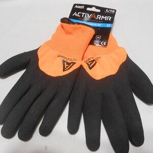 NEW ANSELL ACTIVARMR COLD WEATHER HI-VIZ GLOVES SZ L/10 CUT ABRASION PROTECTION
